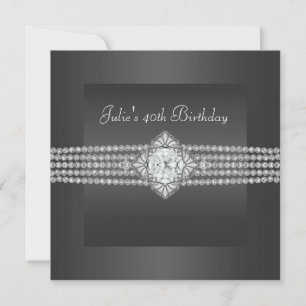 Invitación Fiesta de cumpleaños número 40 de Mujer Diamante N