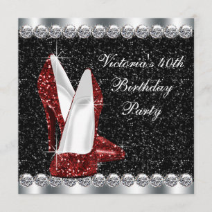 Invitación Fiesta de cumpleaños número 40 de mujer elegante r
