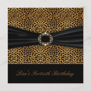 Invitación Fiesta de cumpleaños número 40 de mujer Leopardo L