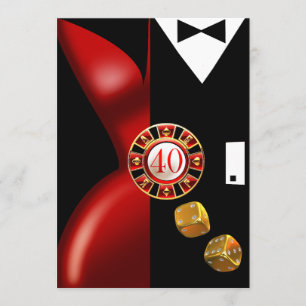 Invitación Fiesta de Cumpleaños número 40 de Pareja Art Deco 