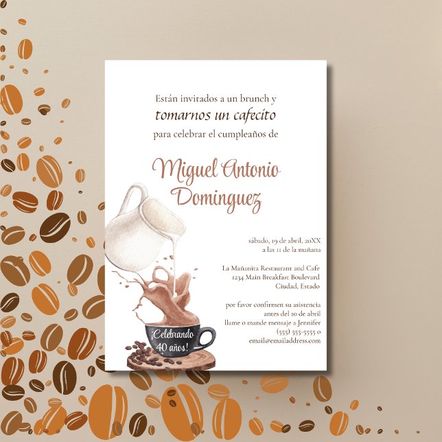 Invitación Fiesta de Cumpleaños número 40 de Splash de Café Ú (Subido por el creador)