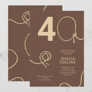 Invitación Fiesta de cumpleaños número 40 de Western Country
