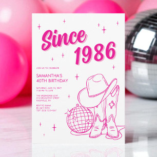 Invitación Fiesta de cumpleaños número 40 de Western Country 