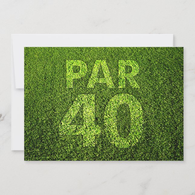 Invitación Fiesta de cumpleaños número 40 del Golf (Anverso)