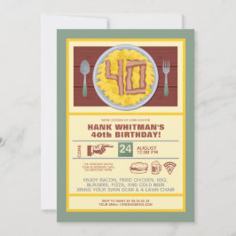 Invitación Fiesta de cumpleaños número 40 habla sobre el tema