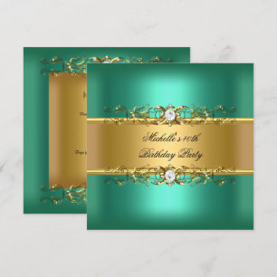 Invitación Fiesta de Cumpleaños número 40 Joya Diamante Oro V