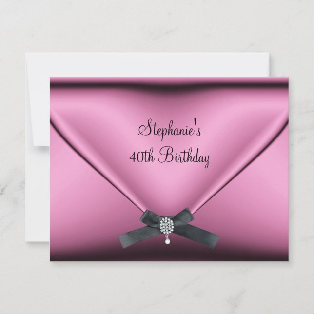 Invitación Fiesta de cumpleaños número 40 Joyas de diamante d (Anverso)