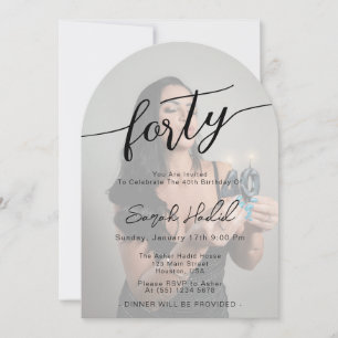 Invitación Fiesta de cumpleaños número 40 moderna y elegante
