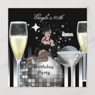 Invitación Fiesta de cumpleaños número 40 para chicas, champá