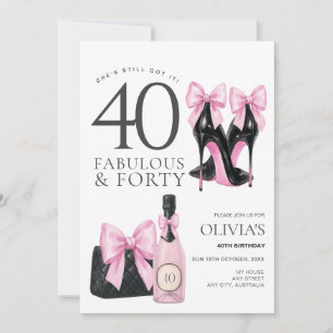 Invitación Fiesta de cumpleaños número 40 para mujeres, fabul