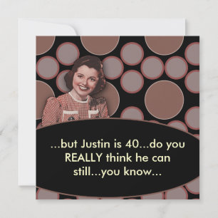 Invitación Fiesta de cumpleaños número 40 retro para hombre