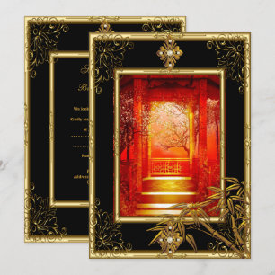 Invitación Fiesta de cumpleaños número 40 vista asiática bamb