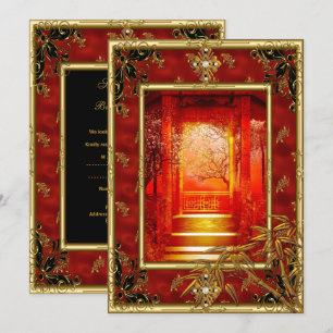 Invitación Fiesta de cumpleaños número 40 vista asiática bamb