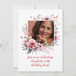 Invitación Fiesta de Cumpleaños Número 45 Personalizada con F