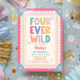 Invitación Fiesta de cumpleaños número 4 de Four Ever Wild ca