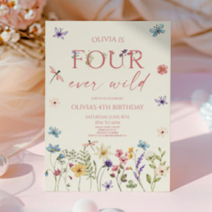 Invitación Fiesta de Cumpleaños número 4 de Four Ever Wild Wi