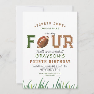 Invitación Fiesta de cumpleaños número 4 de Huddle Up Footbal