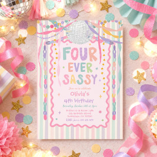 Invitación Fiesta de cumpleaños número 4 de la niña caprichos