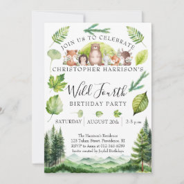 Invitación Fiesta de cumpleaños número 4 de Niño del Bosque
