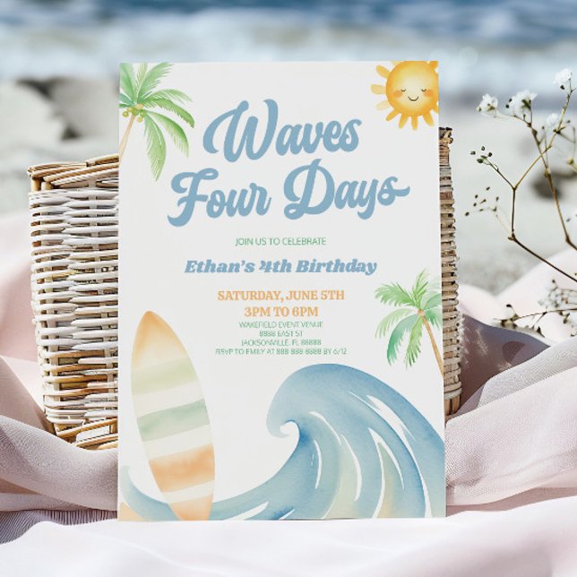 Invitación Fiesta de Cumpleaños Número 4 de Waves Four Days P (Subido por el creador)