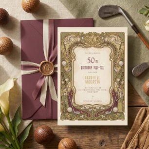 Invitación Fiesta de cumpleaños número 50 Art Nouveau elegant