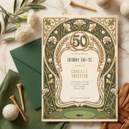 Invitación Fiesta de Cumpleaños número 50 Art Nouveau Elegant