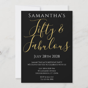 Invitación Fiesta de cumpleaños número 50 Cincuenta y fabulos