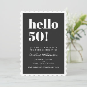 Invitación Fiesta de cumpleaños número 50 con diseño moderno