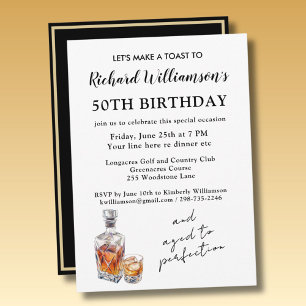 Invitación Fiesta de cumpleaños número 50 con estilo envejeci