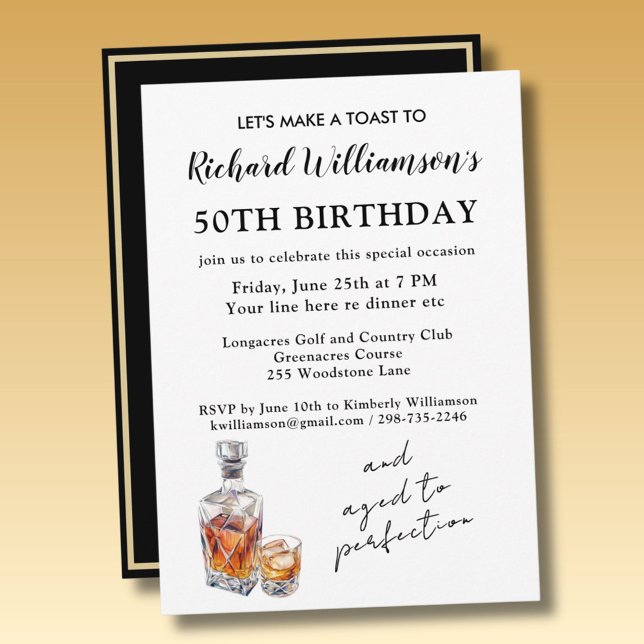 Invitación Fiesta de cumpleaños número 50 con estilo envejeci (Subido por el creador)