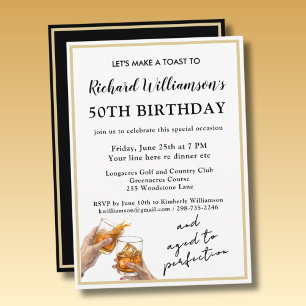 Invitación Fiesta de cumpleaños número 50 con estilo moderno 