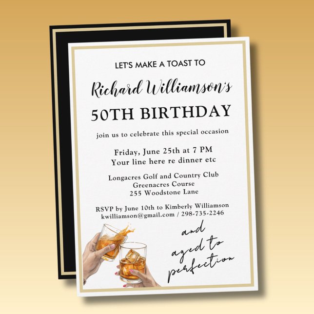 Invitación Fiesta de cumpleaños número 50 con estilo moderno  (Subido por el creador)