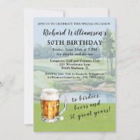 Fiesta de cumpleaños número 50 con humor de golf m