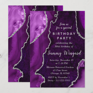 Invitación Fiesta de Cumpleaños número 50 con Mármol de Ágata