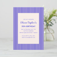 Fiesta de cumpleaños número 50 con raya azul real