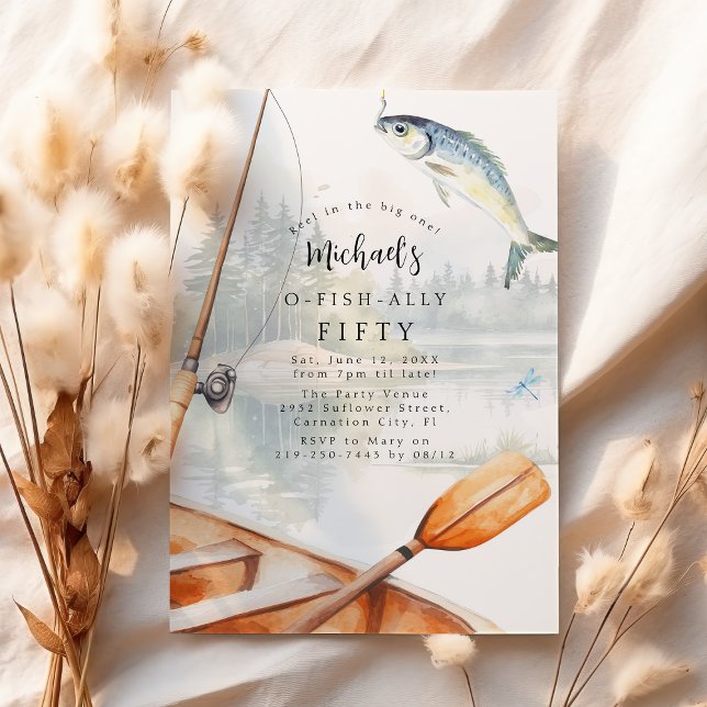 Invitación Fiesta de Cumpleaños número 50 con tema de Pesca O (Subido por el creador)