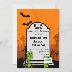 Invitación Fiesta de Cumpleaños Número 50 con Tema de Terror 