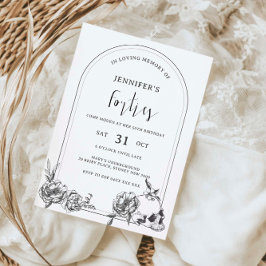 Invitación Fiesta de cumpleaños número 50 de arco dibujado a 