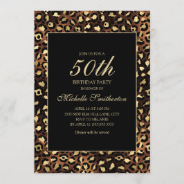 Invitación Fiesta de cumpleaños número 50 de Bronce Dorado Le