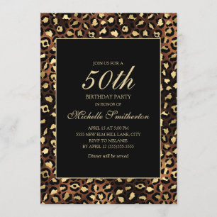 Invitación Fiesta de cumpleaños número 50 de Bronce Dorado Le