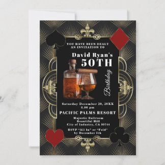 Invitación Fiesta de cumpleaños número 50 de Casino Vegas Cog
