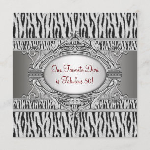 Invitación Fiesta de cumpleaños número 50 de Diva Cebra Fabul