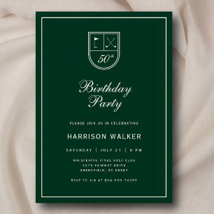 Invitación Fiesta de Cumpleaños número 50 de Golf Crest Letra