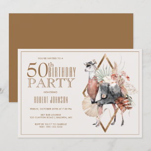 Invitación Fiesta de cumpleaños número 50 de la Llama formal