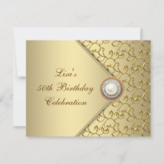 Invitación Fiesta de cumpleaños número 50 de la mujer Perla D