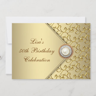 Invitación Fiesta de cumpleaños número 50 de la mujer Perla D