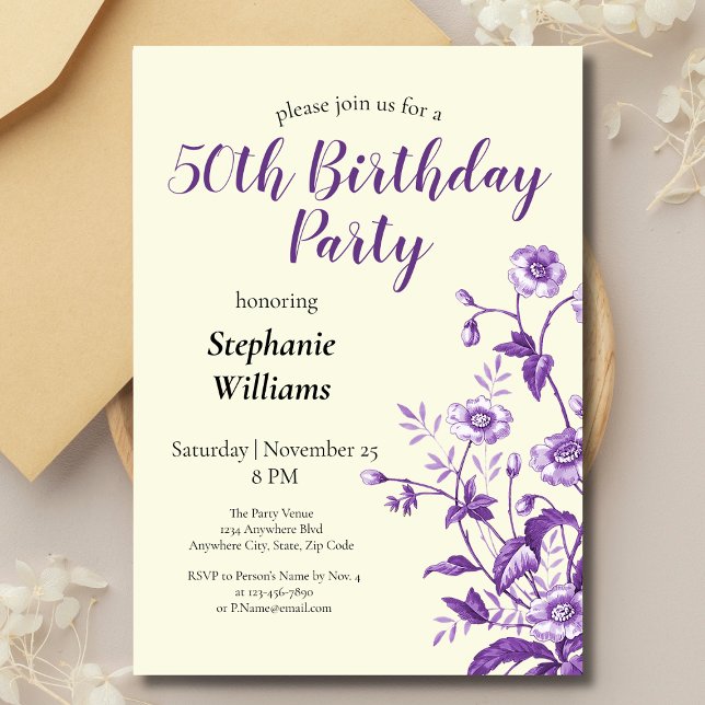 Invitación Fiesta de cumpleaños número 50 de las mujeres de f (Subido por el creador)