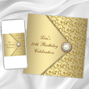 Invitación Fiesta de cumpleaños número 50 de las perlas de or