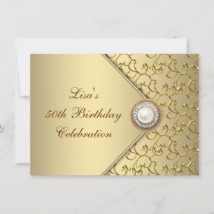 Invitación Fiesta de cumpleaños número 50 de las perlas de or