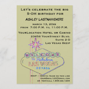Invitación Fiesta de cumpleaños número 50 de Las Vegas